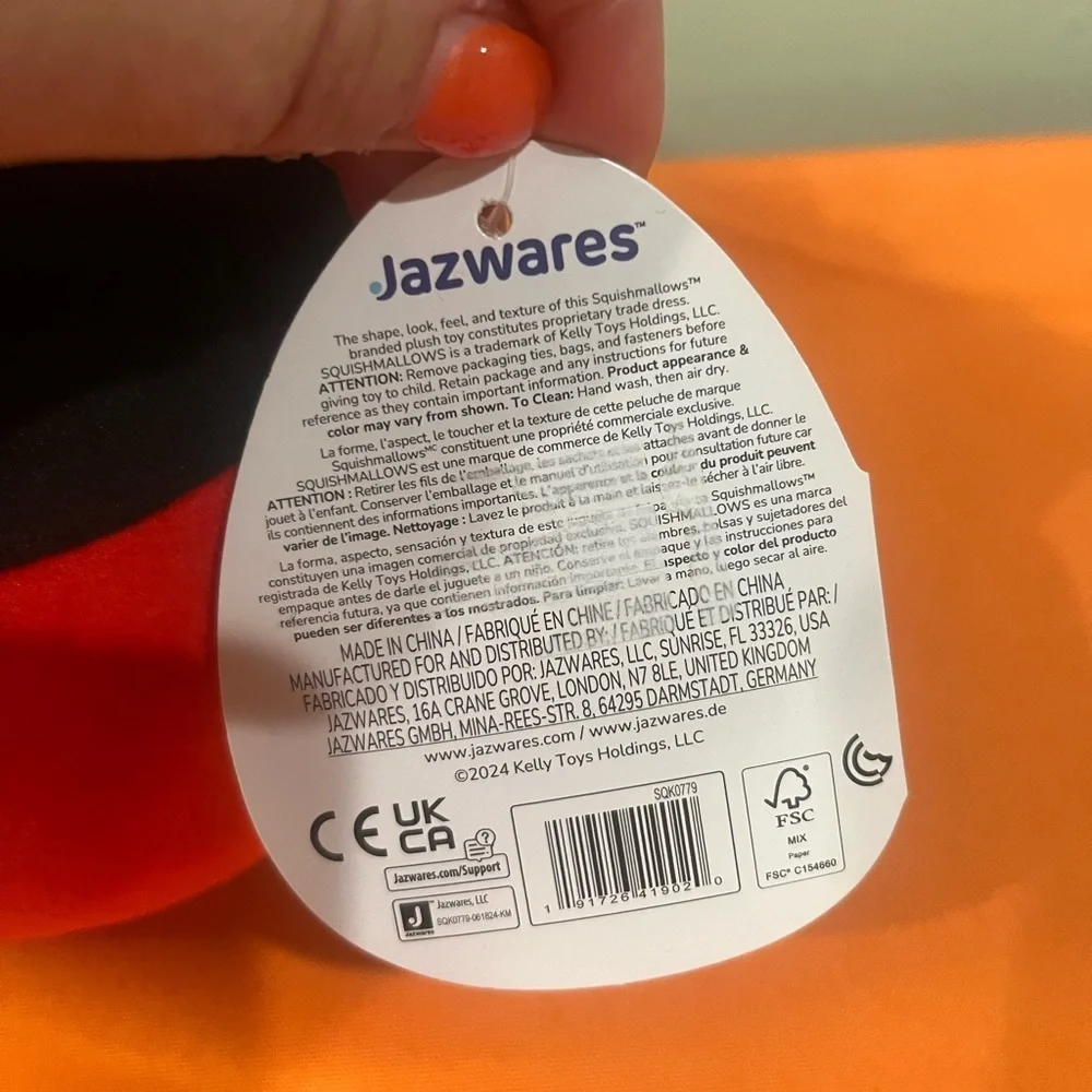6/$25 Squishmallows Red and Black Stuffed Christmas  Mickey Mouse Plush